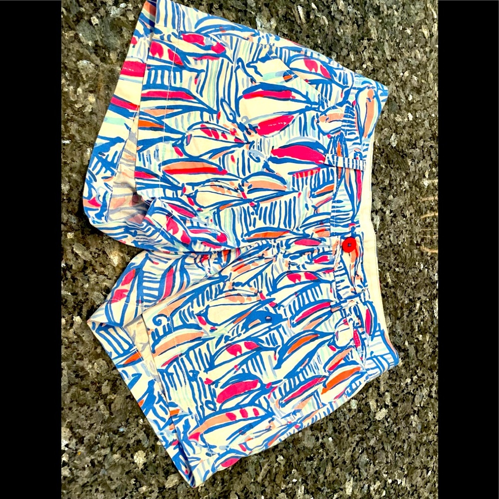 Women’s Printed Casual Shorts in White, Blue, Pink